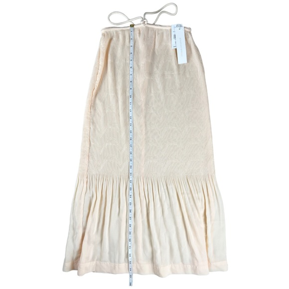 JONATHAN SIMKHAI Mia Tie-Waist Plissé Midi Skirt Size 4 Sandstone - Picture 13 of 17
